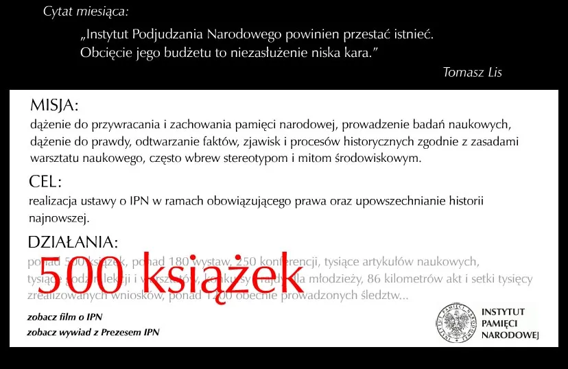Zaskakująca promocja Instytutu Pamięci Narodowej