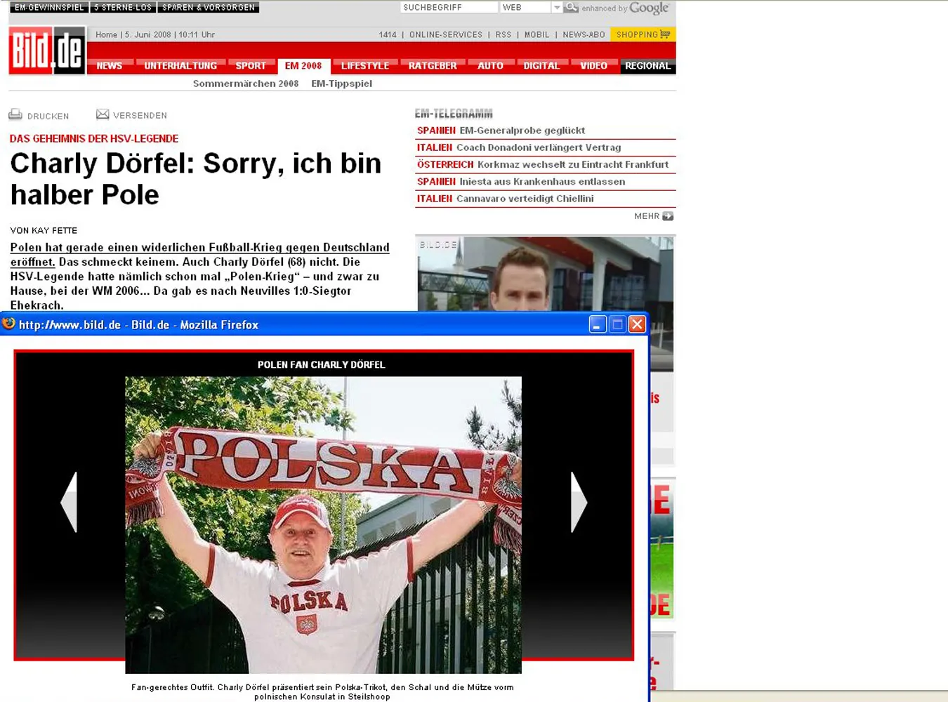 Niemiecki piłkarz kibicuje Polakom