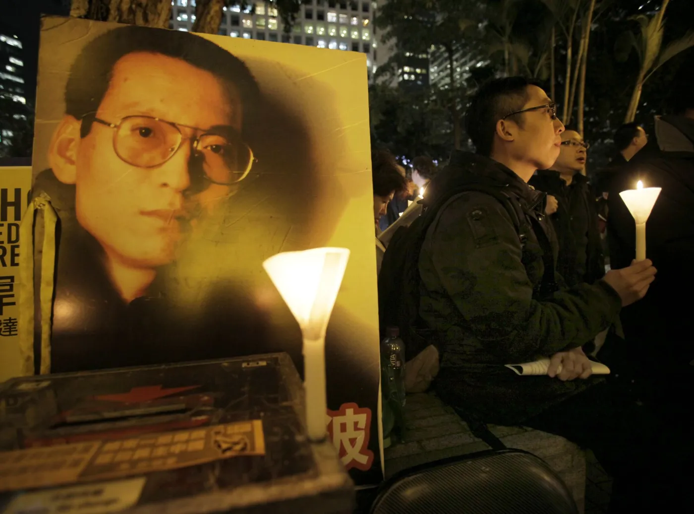 Demonstracja poparcia dla Liu Xiaobo w Hongkongu.