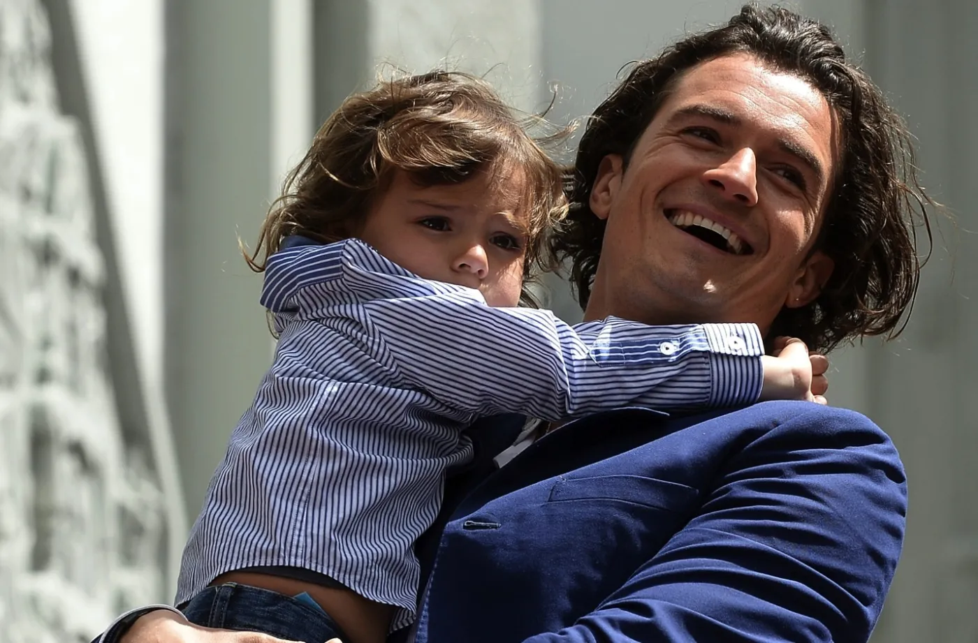 Orlando Bloom z synkiem odsłonił gwiazdę w Alei Sław [ZDJĘCIA]