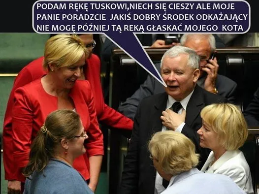 Kaczyński odkaża rękę po Tusku. MEMY DNIA