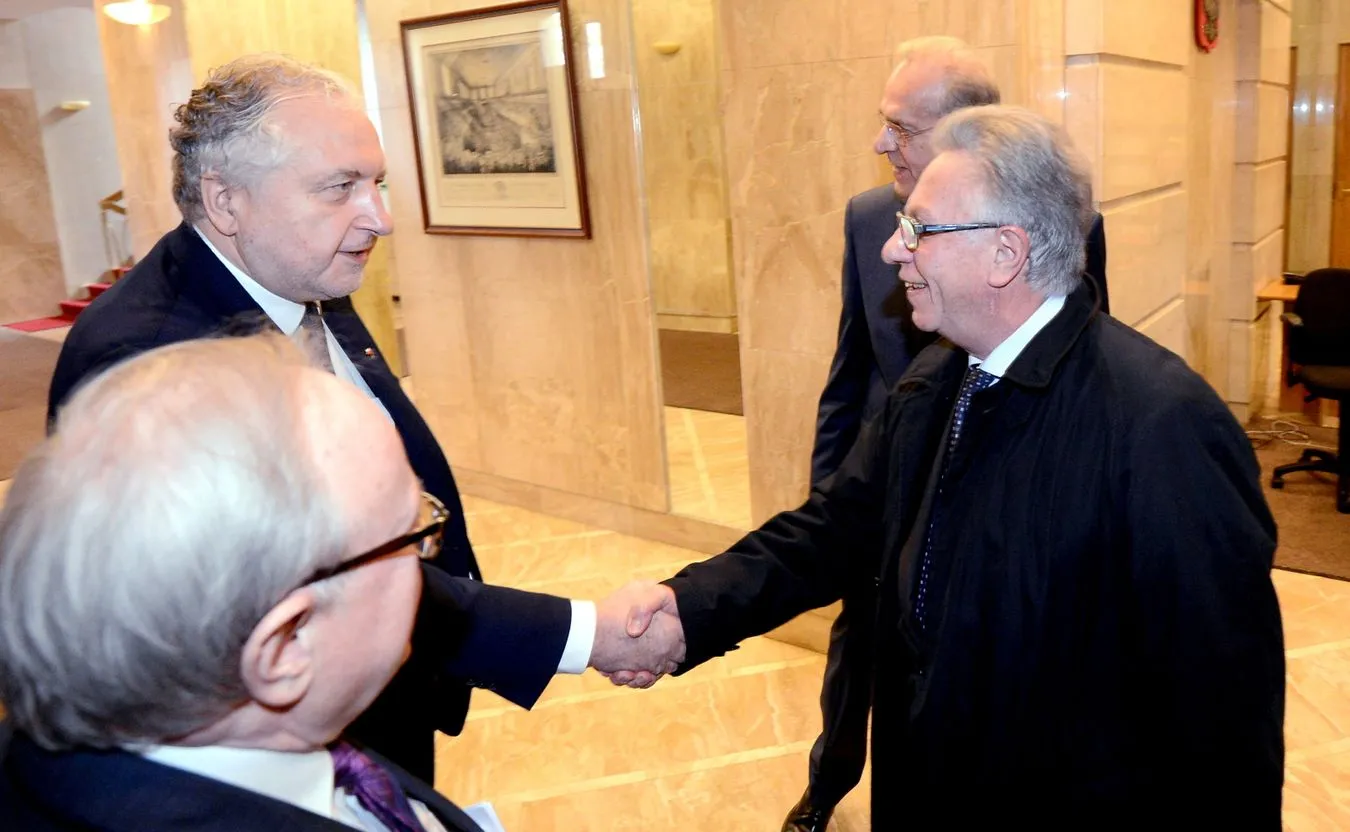 Prezes TK prof. Andrzej Rzepliński oraz przewodniczący Komisji Weneckiej Gianni Buquicchio