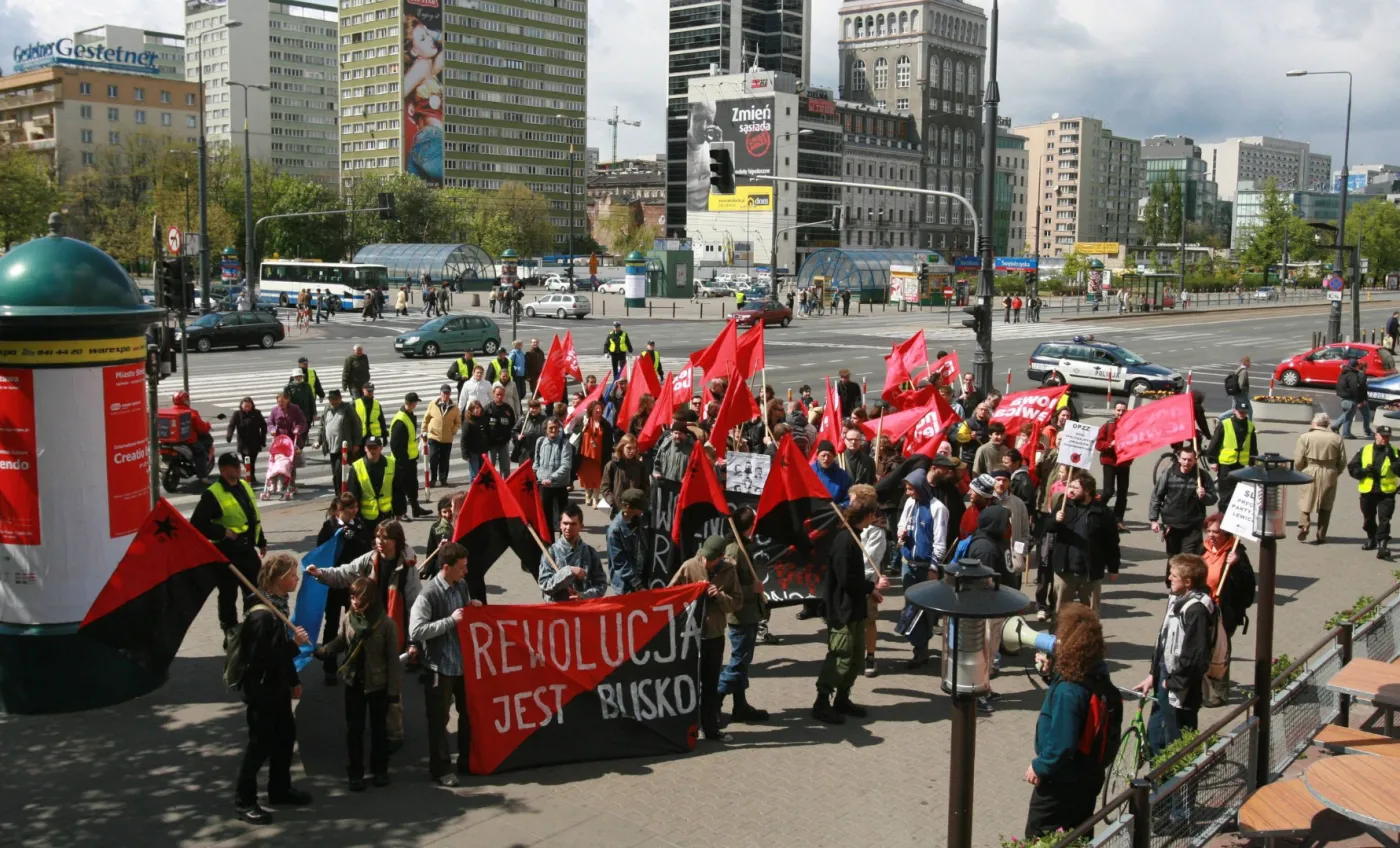 Warszawa 2007. Manifestacja syndykalistów i Nowej Lewicy