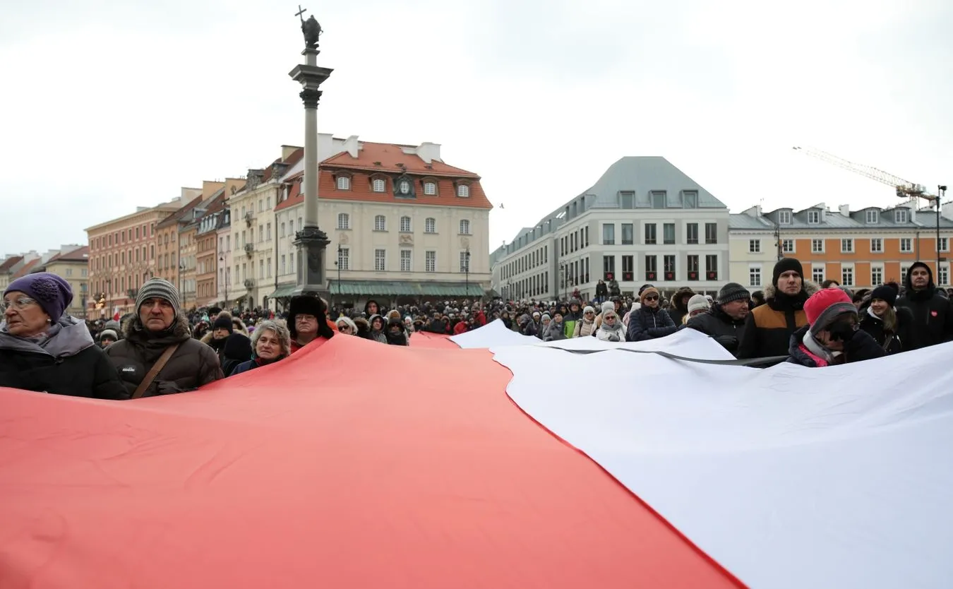 Warszawa, Pl. Zamkowy, pożegnanie Pawła Adamowicza