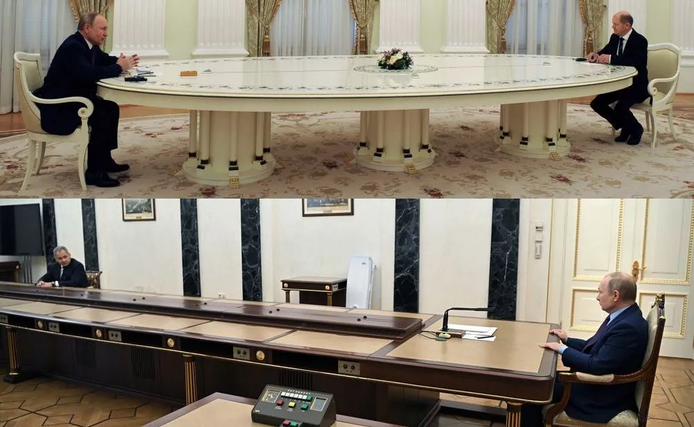 "Niekończący się stół" Putina przebojem internetu