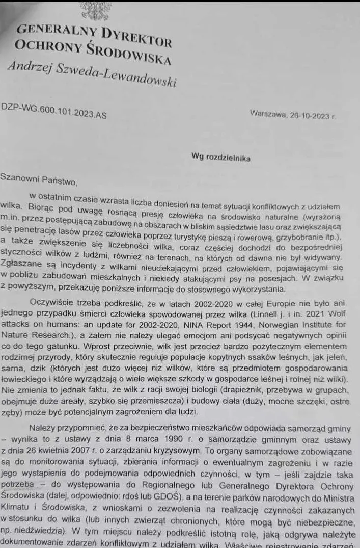 Pismo GDOŚ
