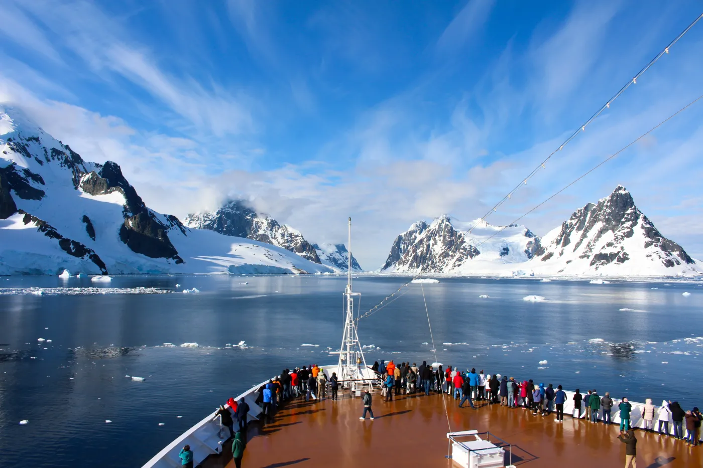 A,Cruise,Ship,Along,The,Coasts,Of,The,Antarctic,Peninsula,