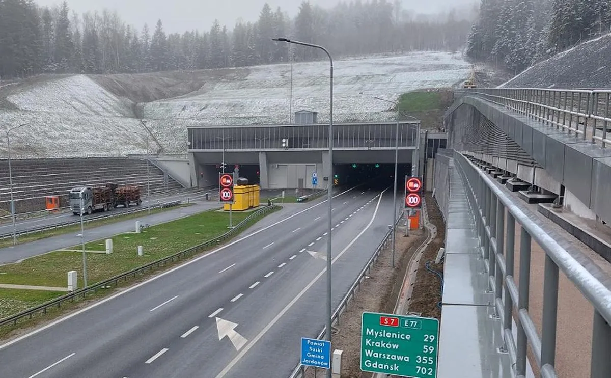 Duży ruch w kluczowym tunelu na S7: GDDKiA podaje dane