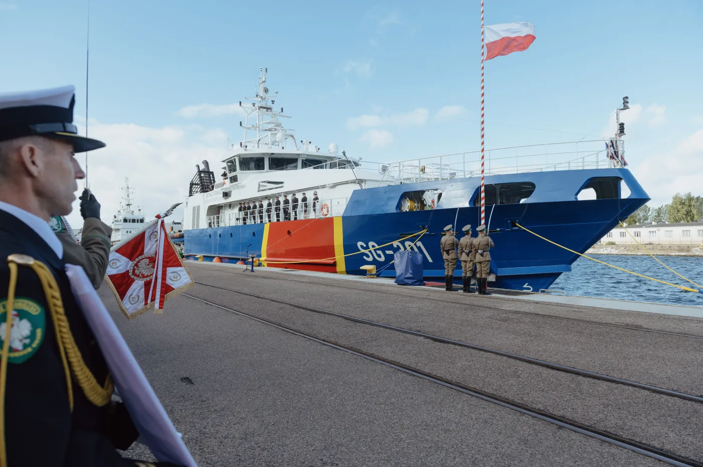 Przekazanie Straży Granicznej patrolowca SG-301 "General Józef Haller". Zdjęcie archiwalne z października 2023 r. 