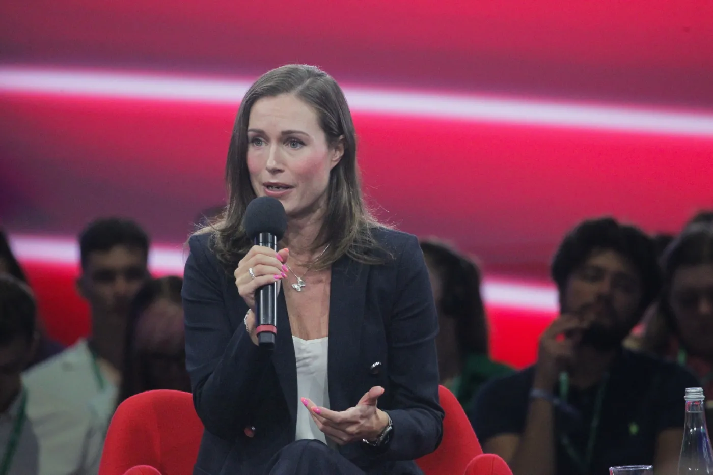 Sanna Marin na Campusie Trzaskowskiego: Ukraińcy walczą za każdego z nas