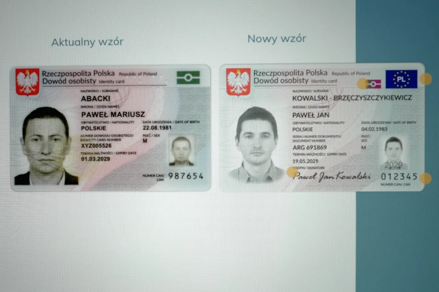 Nowe dowody osobiste. Oto wzory dokumentów [ZDJĘCIA]