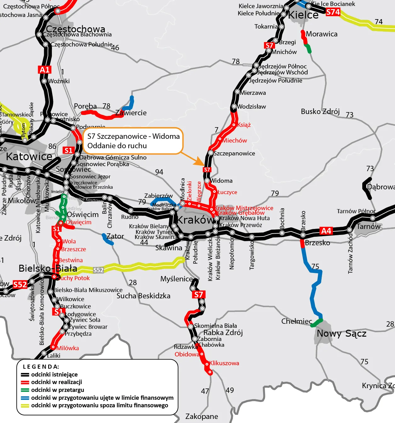 Coraz szybciej z Krakowa do Warszawy. Otwarto kolejny odcinek trasy S7 [MAPA]