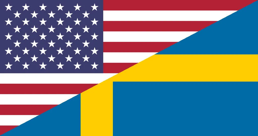 Szwecja, USA, flagi