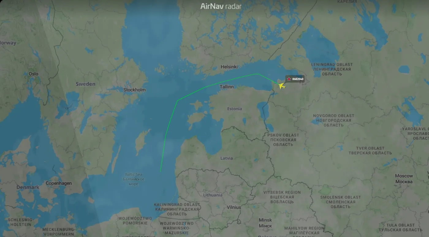 Rosyjski An-124, który w 2022 roku dostarczył rakiety do Iskanderów na Białorusi, wykonał lot do obwodu kaliningradzkiego