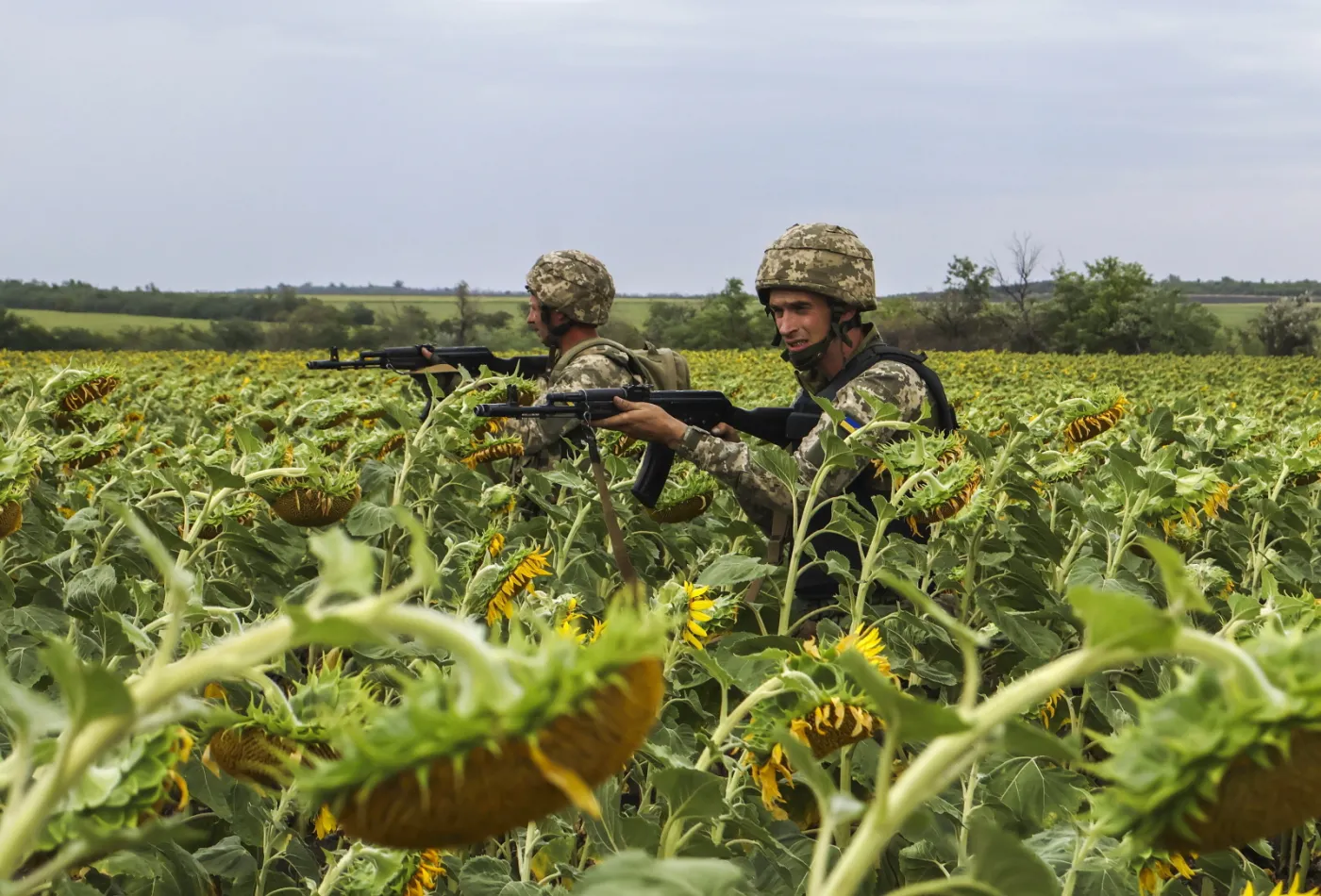 Ukrainian recruits undergo military training in the Zaporizhzhia region