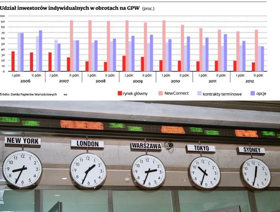 Udział inwestorów indywidualnych w  obrotach na GWP (proc.)