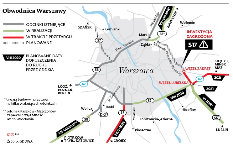 Urzędowa zmowa przeciw Wschodniej Obwodnicy Warszawy. Trwa hiperinflacja kosztów budowy