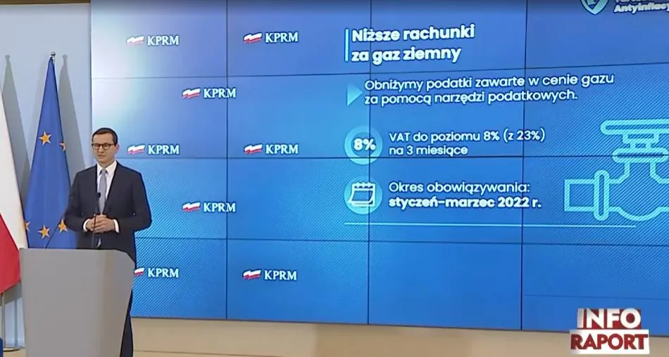 Tarcza antyinflacyjna. Morawiecki: Obniżamy podatki zawarte w cenie gazu