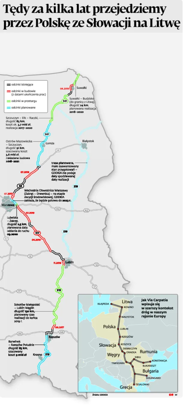 Via Carpatia: Do końca 2023 r. tędy przejedziemy ze Słowacji na Litwę