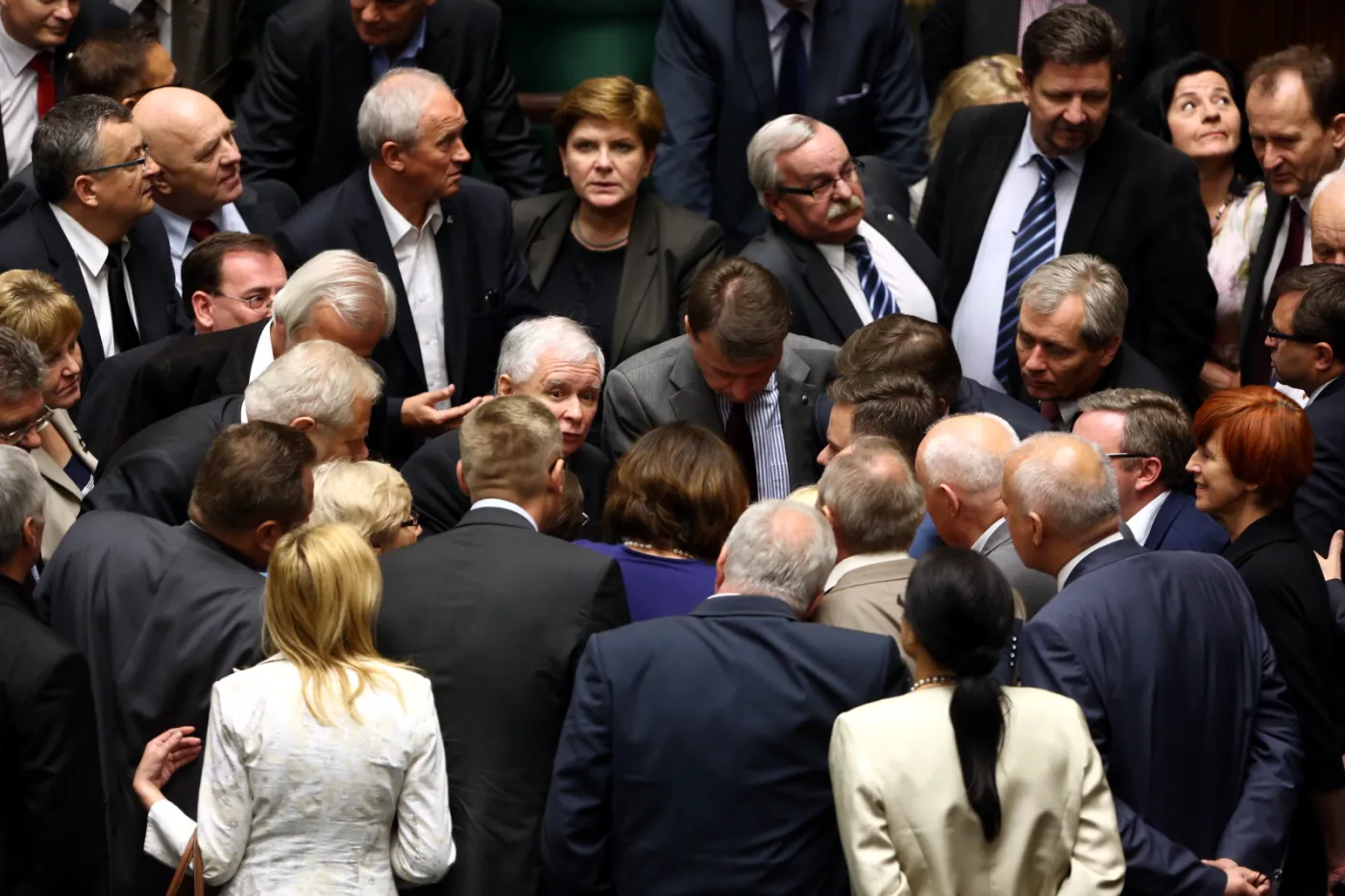 Narada PiS w Sejmie ws. przełożenia głosowania nad wotum nieufności dla ministra Bartłomieja Sienkiewicza. Fot.  PAP/Tomasz Gzell 