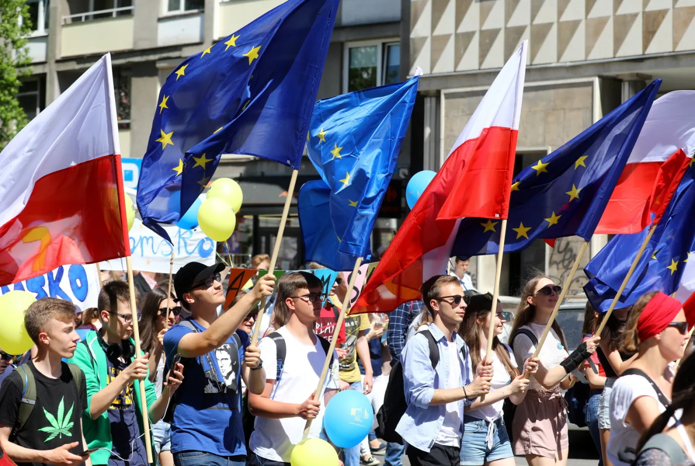 Uczestnicy podczas 19. Parady Schumana w Warszawie.
