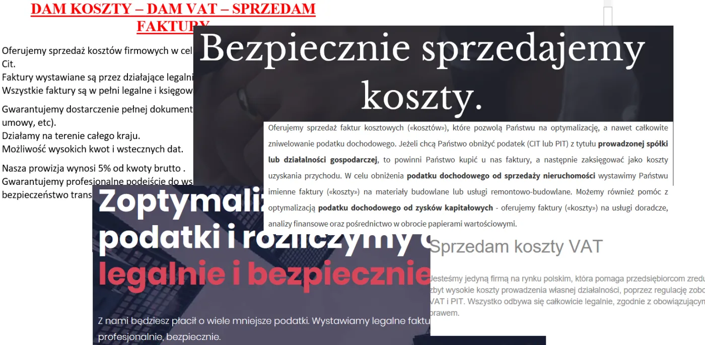 W sieci można łatwo trafić na oferty sprzedaży kosztów 