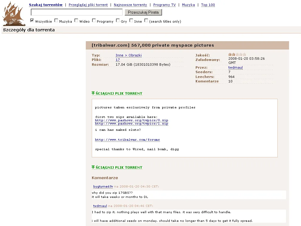 Z MySpace wyciekło 567 tys. prywatnych zdjęć