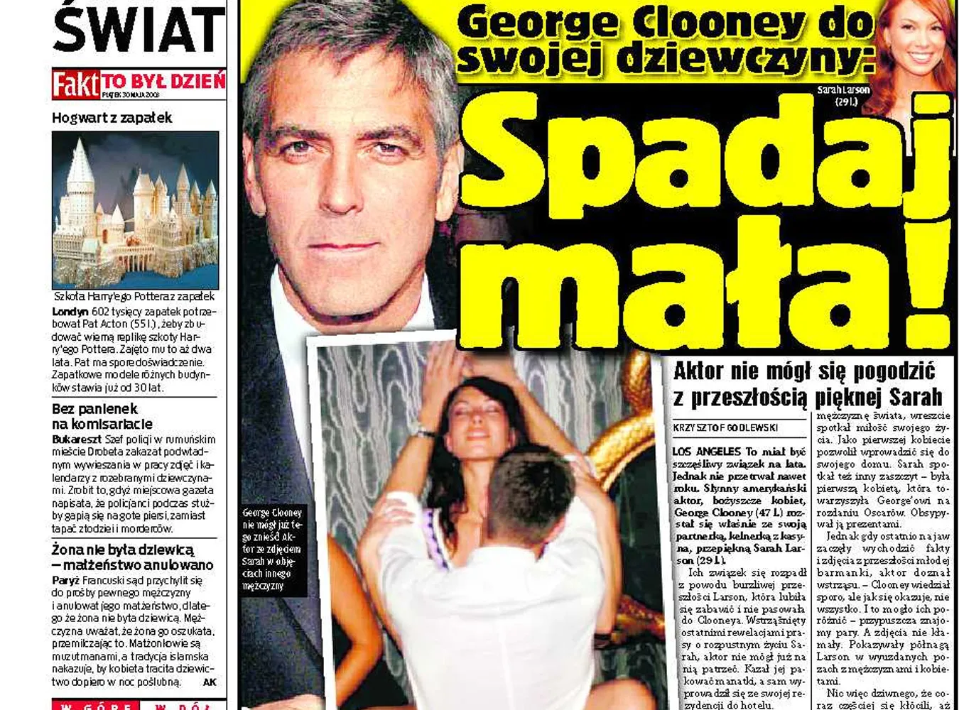 Clooney rzucił kobietę z przeszłością