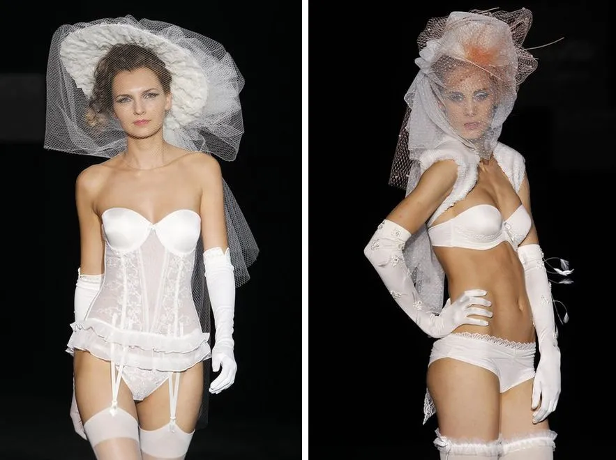 Bielizna ślubna w kolekcji Emperatriz/Carmen Cid na  Cibeles Madrid Novias 2010