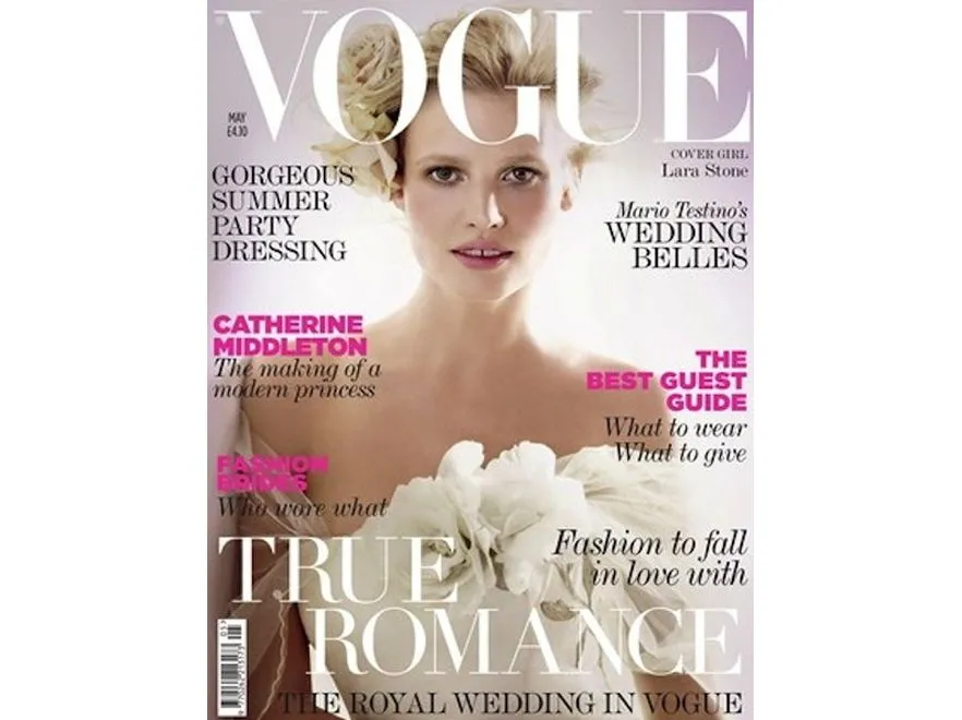 Lara Stone na okładce "Vogue". Żródło: Vogue UK