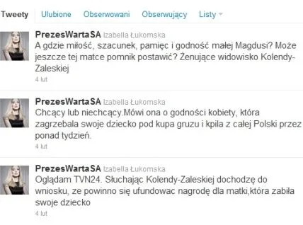 Wpis na Twitterze