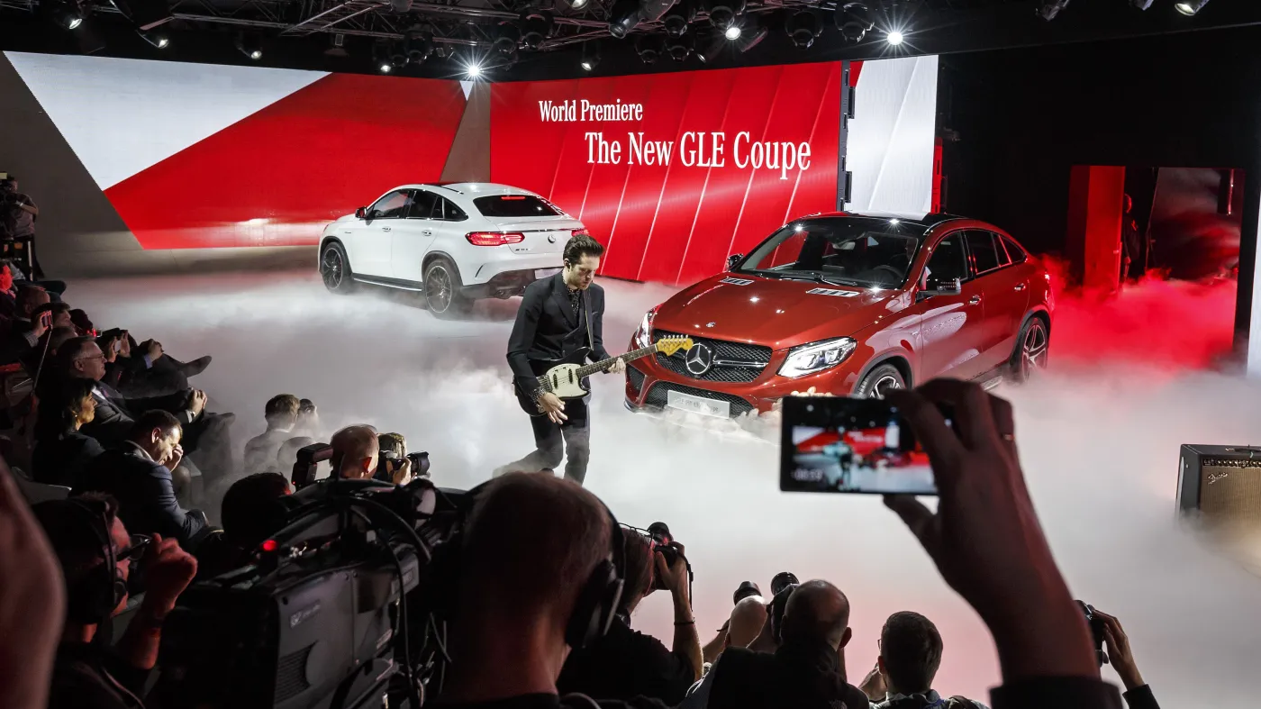 Nowy mercedes GLE coupe prosto z salonu samochodowego w Detroit. ZDJĘCIA