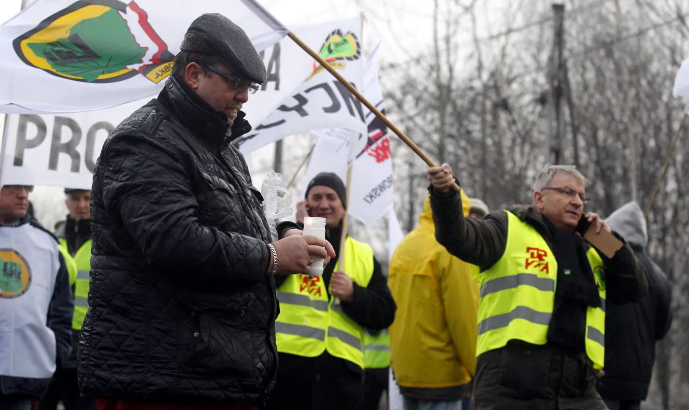 Protest górników