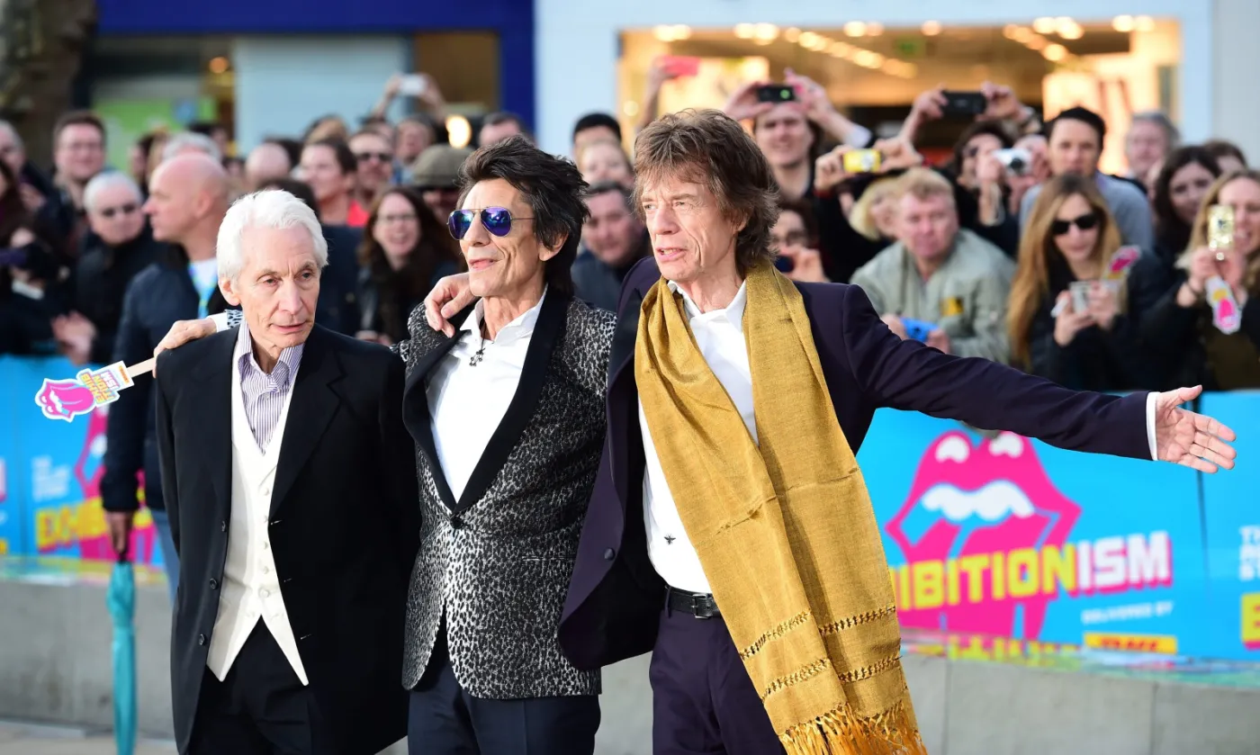 Muzycy The Rolling Stones na otwarciu wystawy podsumowującej 50-lecie zespołu