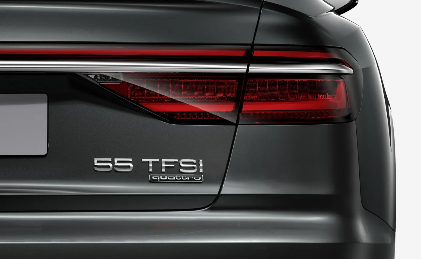 Nowe A8 z jednostką napędową 3.0 TFSI 250 kW to A8 55 TFSI 