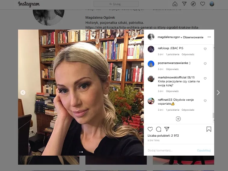 "Jestem bardzo ładna. I skromna". Magdalena Ogórek ostro odpowiada na krytykę na Instagramie