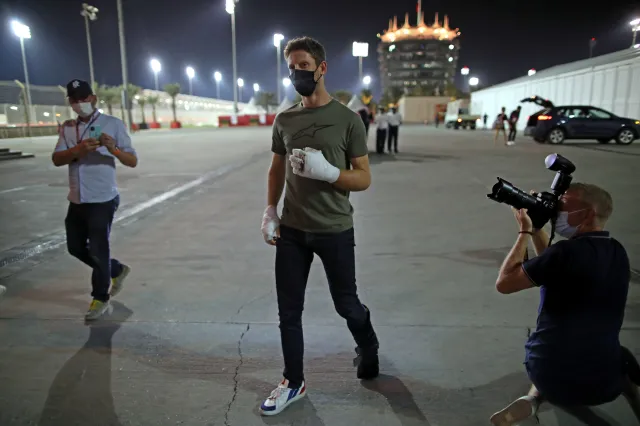 Romain Grosjean odwiedził tor, na którym o mało nie spłonął