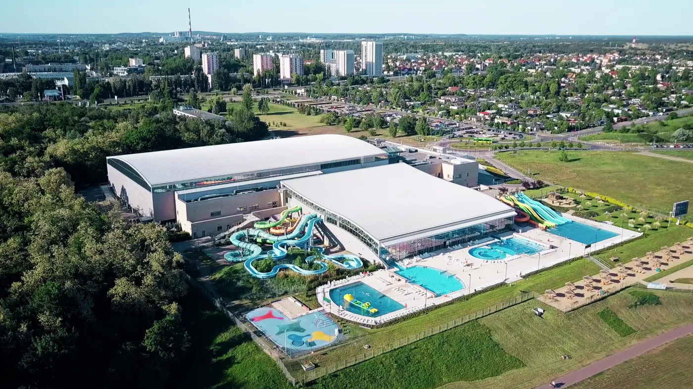 WIdok z powietrza na Termy Maltańskie