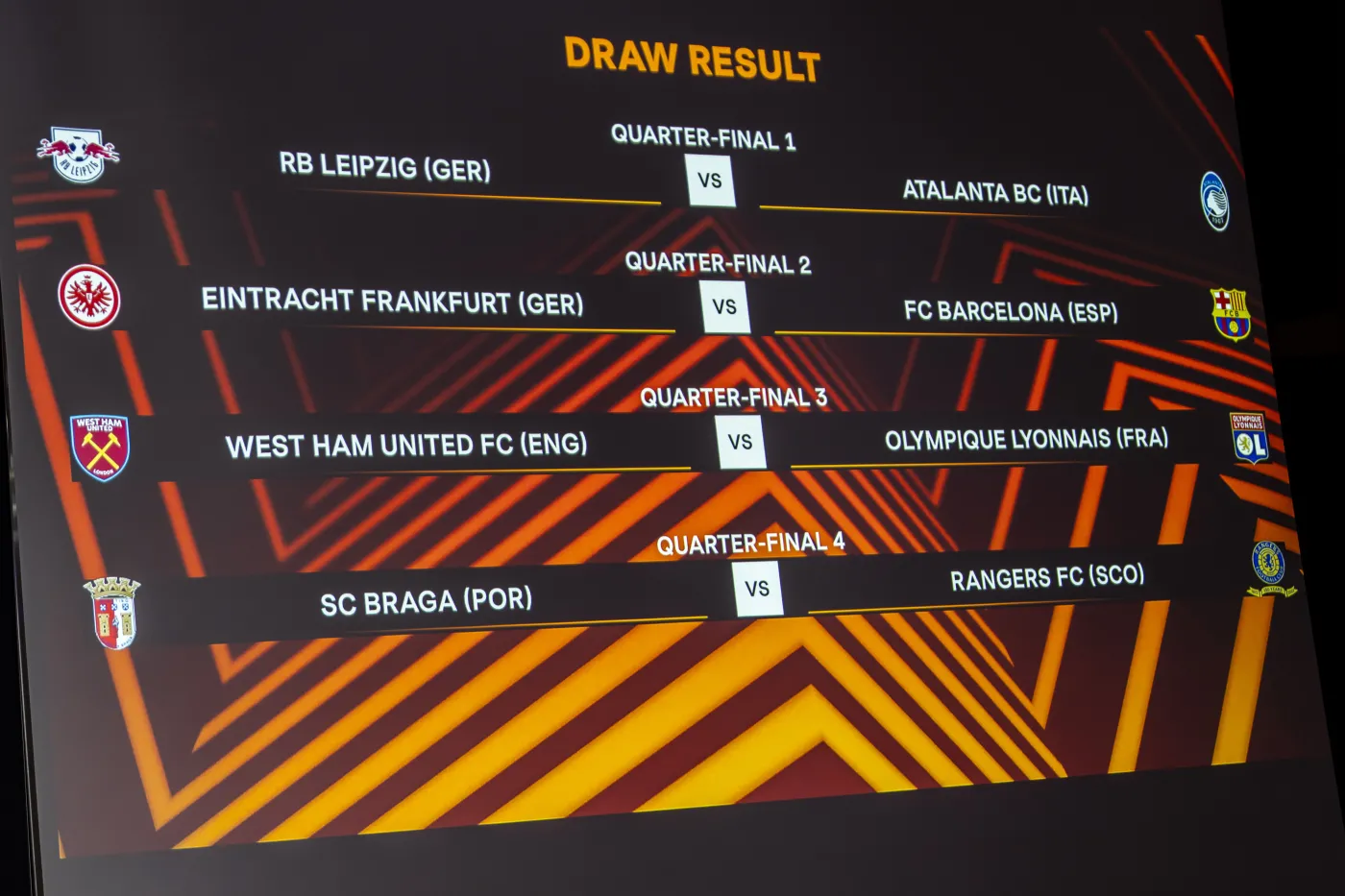 Barcelona z Eintrachtem, West Ham z Lyonem w ćwierćfinale Ligi Europy