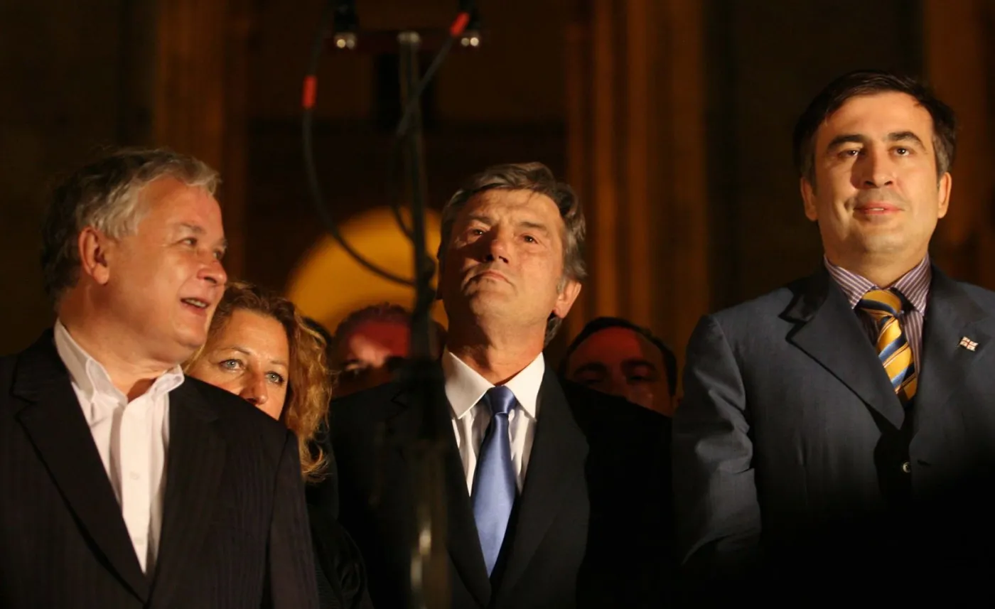 Lech Kaczyński Wiktor Juszczenko prezydent Gruzji Micheil Saakaszwili