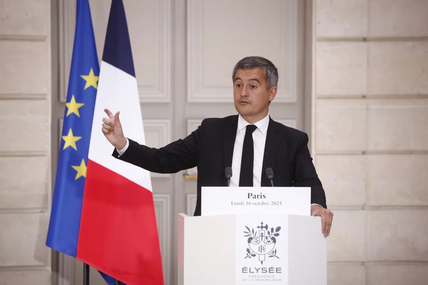 French interior minister holds press conference following security council meeting