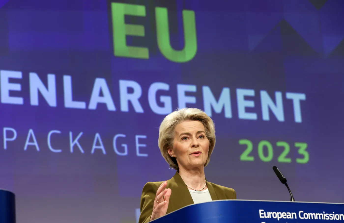 Press conference on EU's enlargement policy in Brussels