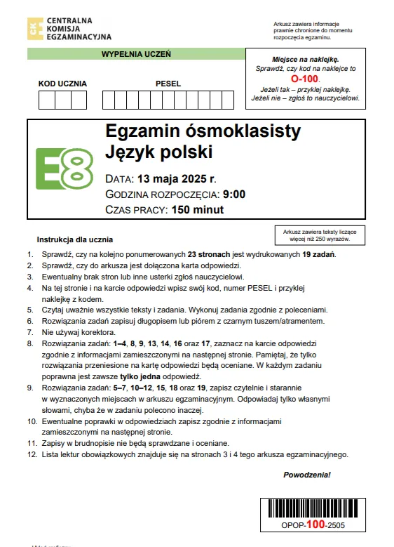 egzamin 8 klas
