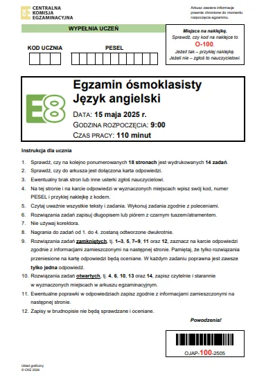 egzamin angielski