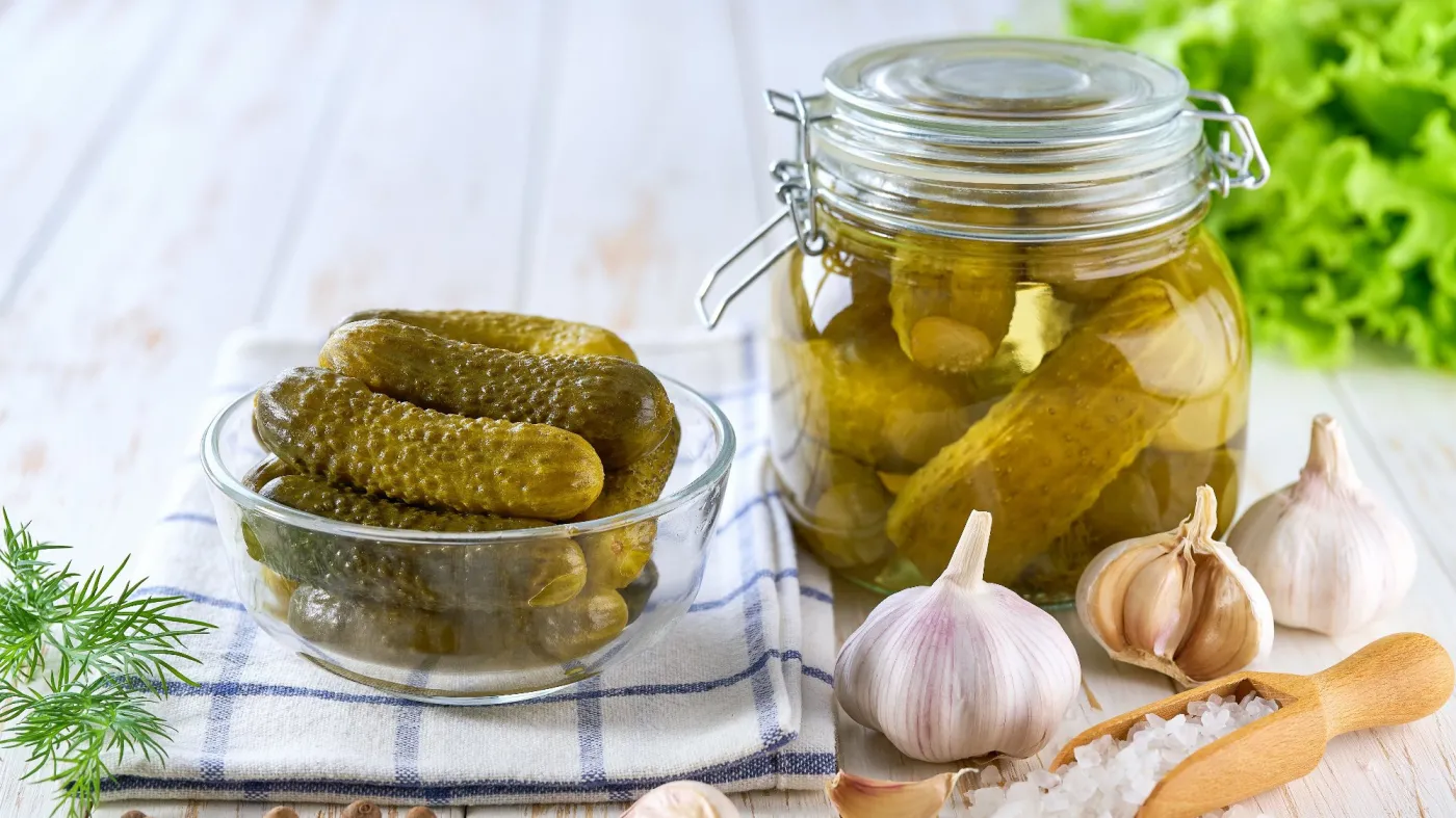 Canned,And,Preserved,Fresh,Homemade,Pickles,Cucumber,In,Glass,Jar.