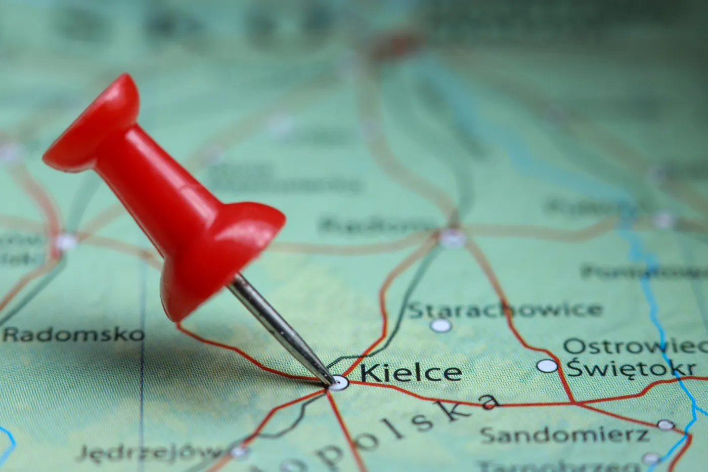 Kielce,,Poland,Pin,On,Map