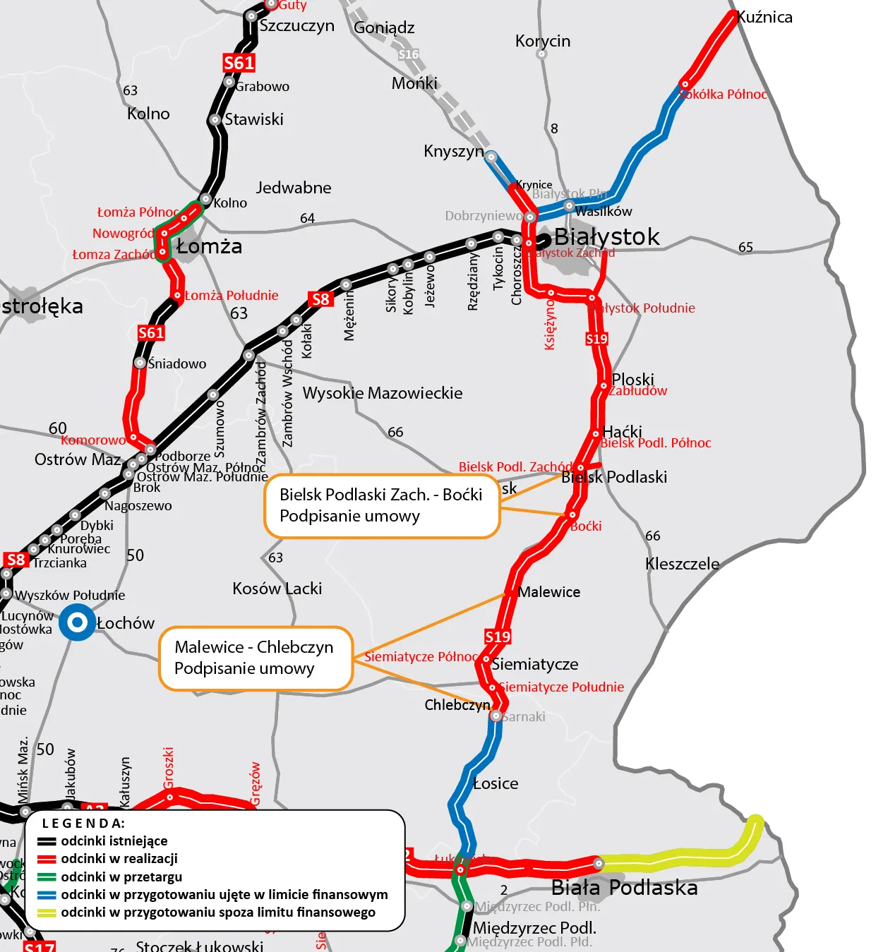 Budowa Via Carpatia. Podpisano dwie ostatnie umowy na fragmenty S19 na południe od Białegostoku