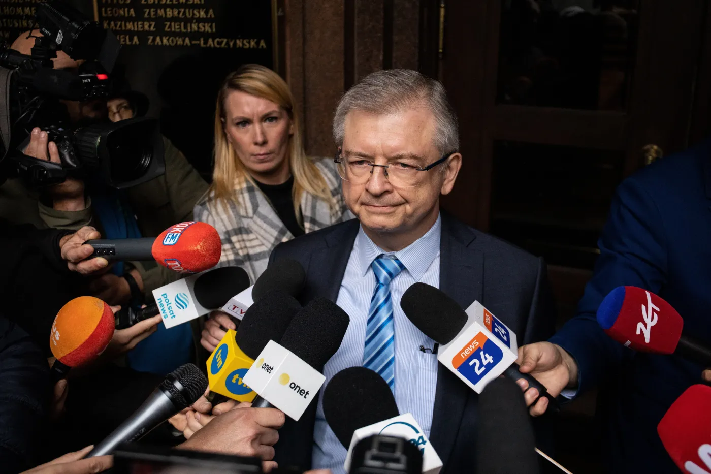 Ambasador Rosji w Polsce Siergiej Andriejew podczas wizyty w MSZ