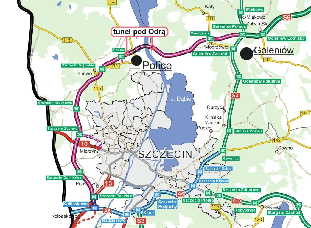 tunel pod Odrą_ mapa