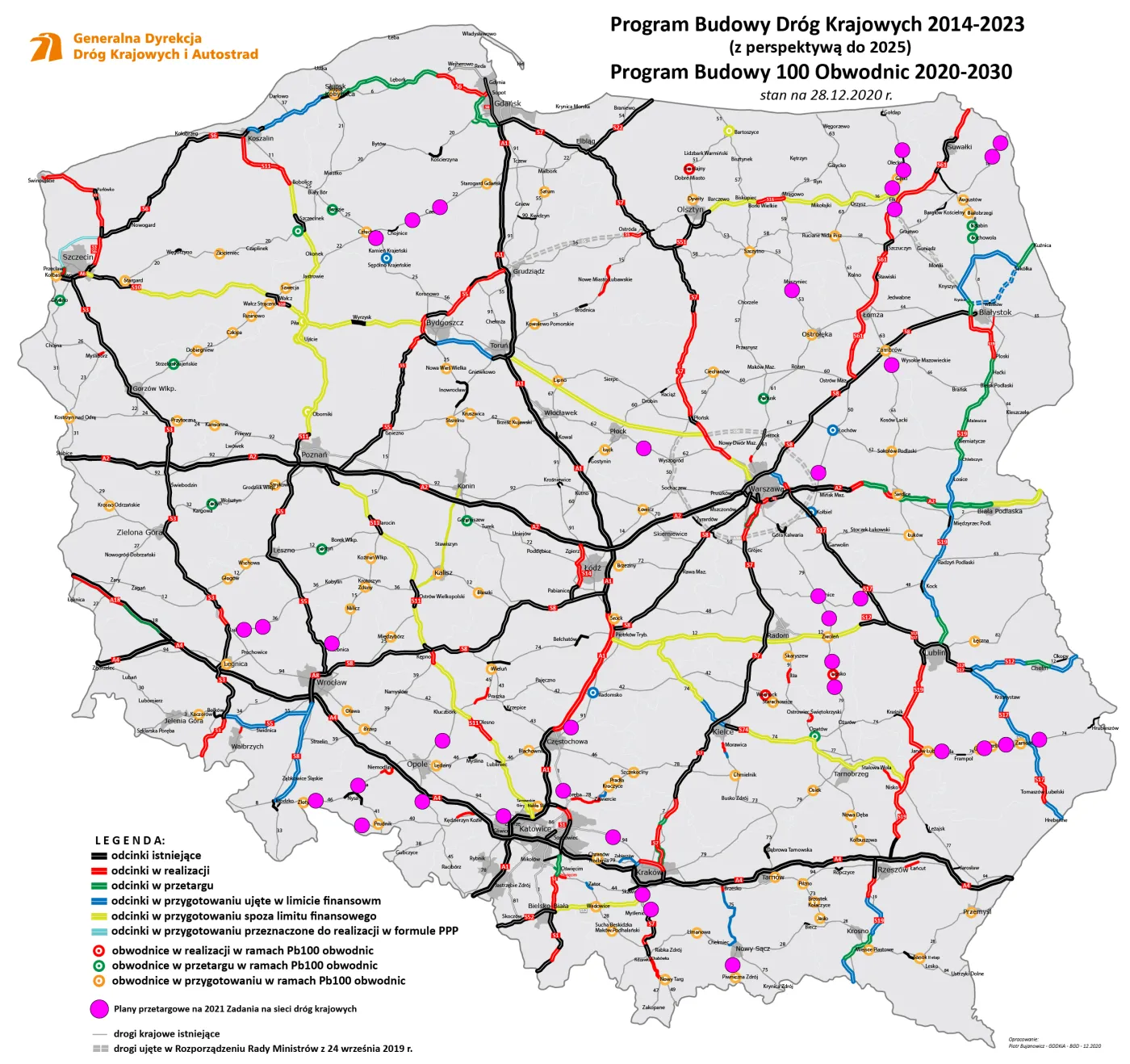 Mapa inwestycji drogowych